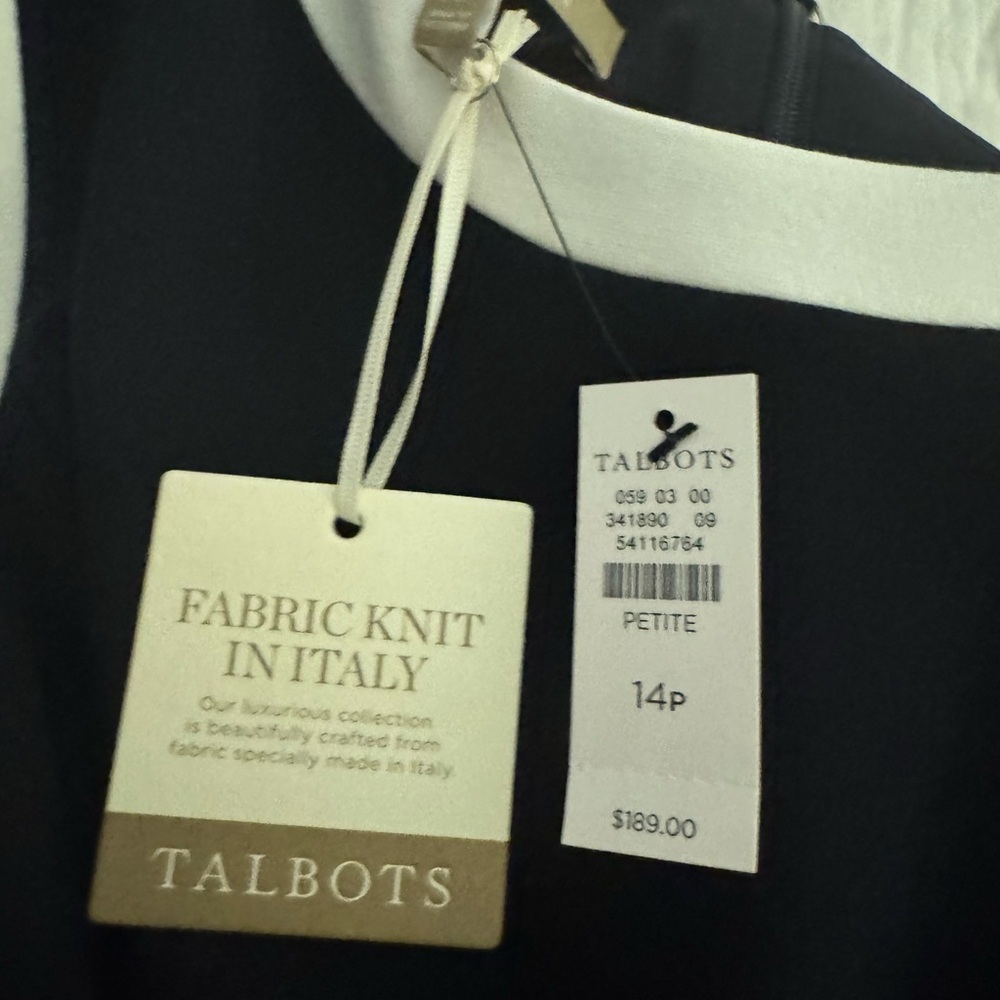 NWT Talbots Dress ITALIAN LUXE KNIT TIPPED JACKET & SHEATH DRESS 14P - Picture 9 of 15